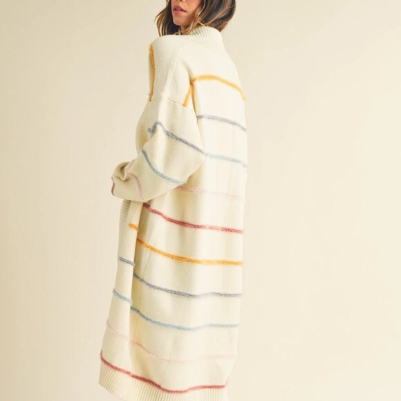 Mable Rainbow Stripe Cardigan - Picture 2 of 4
